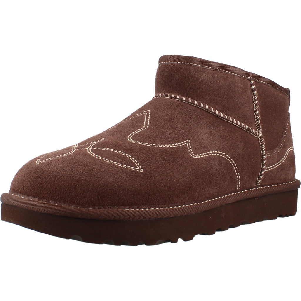 UGG W CLASSIC ULTRA MINI WESTERN en color MARRON  (1)
