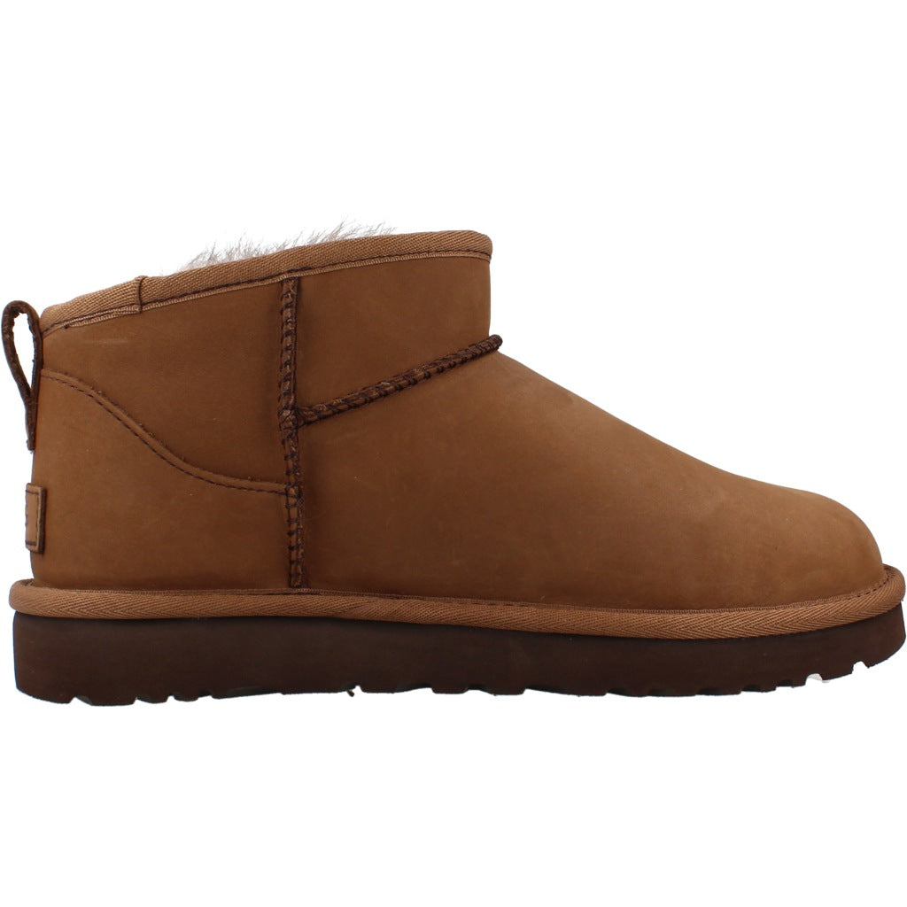 UGG W CLASSIC ULTRA MINI NUBUCK en color MARRON  (4)