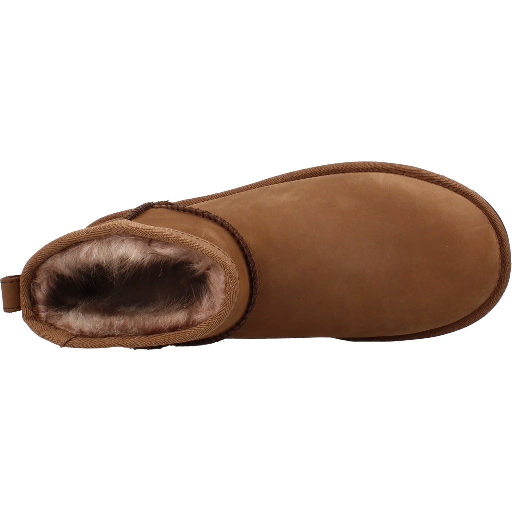 UGG W CLASSIC ULTRA MINI NUBUCK en color MARRON  (7)